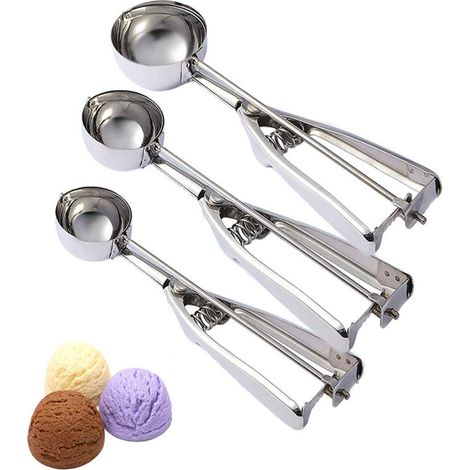 Cuillères à glace/moustaches en acier inoxydable 4/5/6 cm (ensemble de 3 pièces) (1/5)