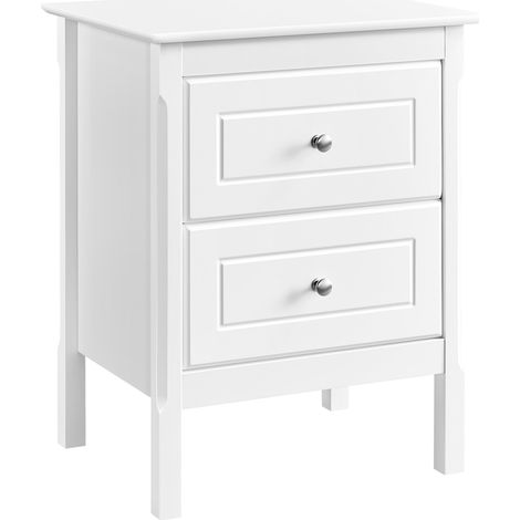 Yaheetech Comodino da Camera da Letto Moderno con 2 Cassetti Armadietto Cassettiera Cameretta Tavolino da Salotto Lato Divano 48 x 40 x 61 cm Bianco (1/7)