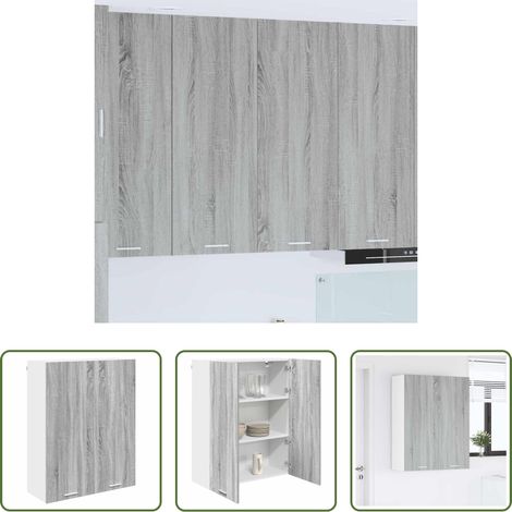 Holzwerkstoff - Hängeschrank Graues Sonoma 80 x 31 x 100 cm Holzwerkstoff (1/5)