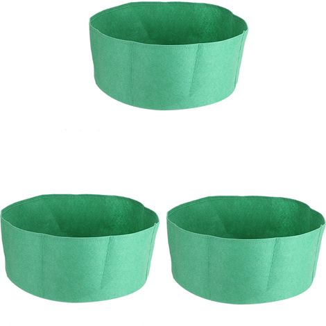 3 Pièces Sac de Culture 10 Gallons en Non Tissé Épais, Seau Rond pour Semis Jardin Vert Clair (1/5)