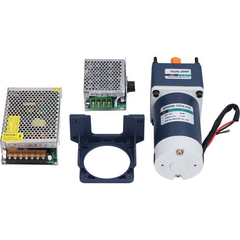 Moteur à réduction 12V DC, micro-moteur avec engrenage, sens horaire/antihoraire réglable, 10-600 tr/min, 90W, alimentation AC 110V/220V, boîte de vitesses, 200K (1/5)