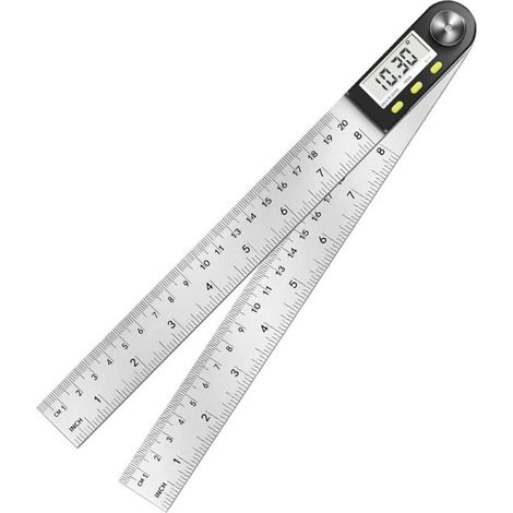 -Rapporteur d'Angle Numérique 0-500mm Numérique Angle Finder 0-360 °Rapporteur Numérique 2 en 1 en Acier Inoxydable avec Affichage LCD Mesure Angle pour Travail Du Bois Construction Réparation (1/5)