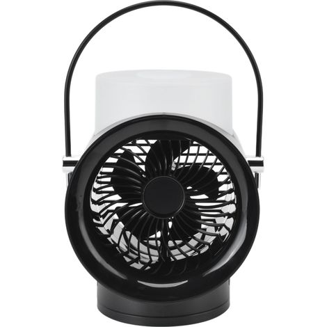 Ventilateur humidificateur 350 ml, rechargeable par USB, portable, avec 3 vitesses et lumière intégrée, idéal pour la maison, les voyages et le camping (noir). (1/5)