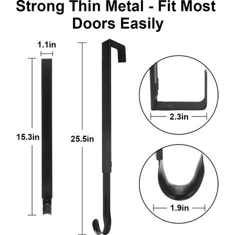 Gancio regolabile per ghirlande da 15,3 a 25,5 pollici, decorazione per porta d'ingresso, gancio natalizio resistente, portata 9,1 kg - ALTRO (1/4)