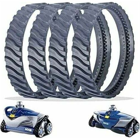 4 Chenilles de Remplacement Noir Nettoyeur Piscine Pneu Piste Roue R0526100 Compatible avec Zodiac Baracuda MX6/MX8 Nettoyage de Piscine Creusée (1/4)