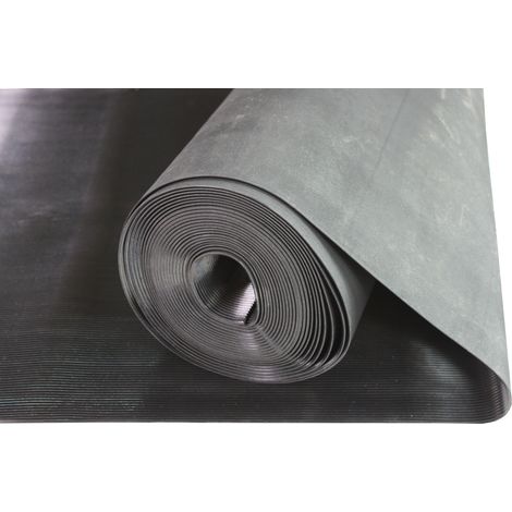 ADB Riefenmatte Riffelgummi 10m x 60cm 3mm Schwarz Antirutschmatte Gummimatte (1/2)