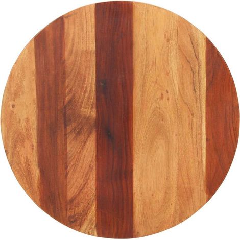 Maison Exclusive - Piano Tavolo in Legno Massello di Acacia Rotondo 25-27 mm 60 cm (1/5)