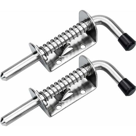 Set of 2 stainless steel spring latches, 128mm – Rust-resistant – Easy installation for doors and garden sheds (1/5)
