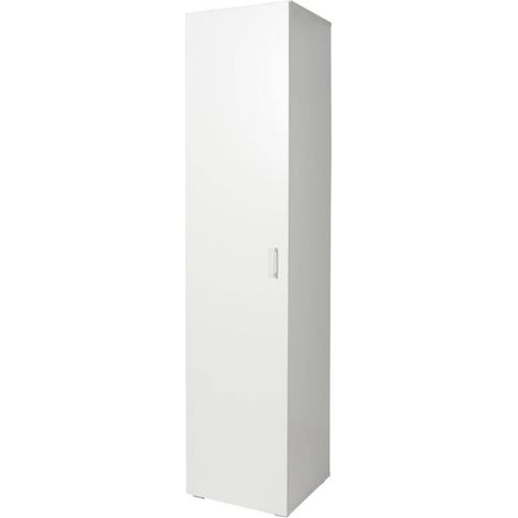 Armadio 1 Anta 5 Ripiani 45x45x195 cm in MDF Bianco (1/2)