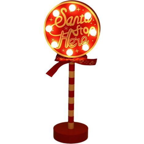 Vintage Weihnachtslichtermast, LED-Schild, Straßendekoration, Holztischdeko (1/5)