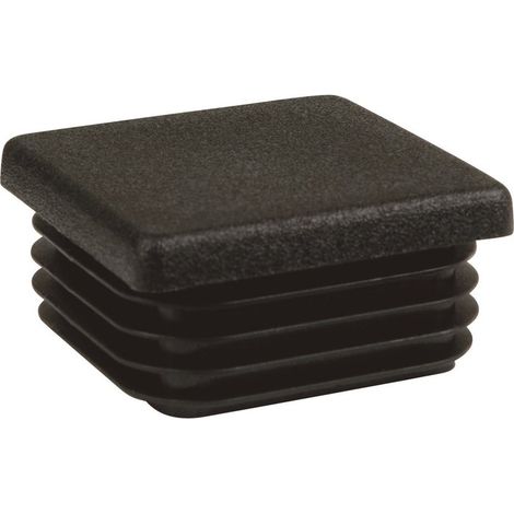 Embout pour tube carré 40x40 en polypropylène noir – Butée de rail R7 – Résistance aux chocs – Installation facile – Guitel (1/2)