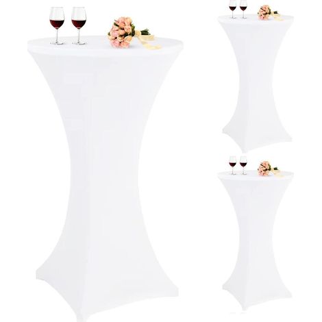 Stehtisch Husse Stretch 3erSet Bistrotisch 60 65 Weiß 60×110cm(3Pcs) (1/5)