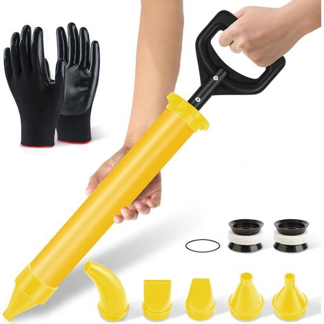 5 in 1 Mortar Gun ABS Mortar Press Concrete Gun for Filling Cracks Joint Gun Comes with a Pair of Gloves (1/5)