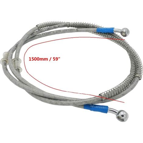 1500mm 150cm Universal Moto Tuyau De Frein Tressé en Acier Hydraulique Frein Embrayage Huile Tuyau Tuyau De Conduite Compatible avec Motorcycle Pit Dirt Street Sport Bikes (1/5)