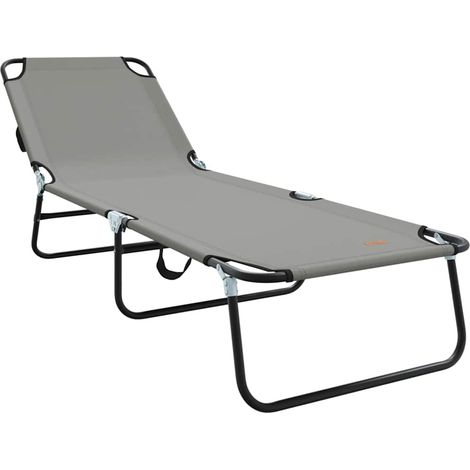 Maison Exclusive - Lettino prendisole pieghevole Grigio 188 x 57 x 86,5 cm