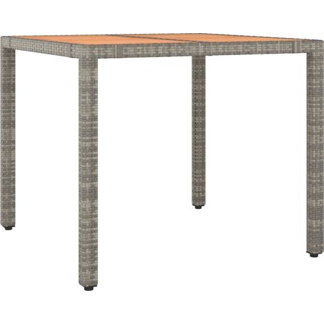 Maison Exclusive - Table de jardin et dessus en bois Gris Résine tressée et acacia
