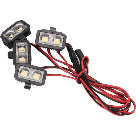 Phare avant RC 5-7,4 V 8 LED blanches, phare LED RC durable avec coque en plastique pour voiture RC 1/10 (1/5)