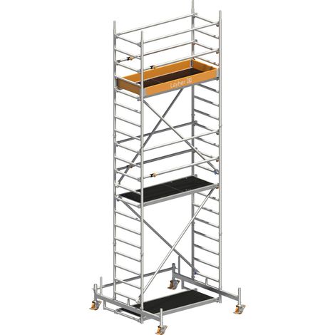 Layher Rollgerüst Uni Leicht mit Sicherheitsaufbau P2 und Uni Telegeländer 6,26m AH (1/3)