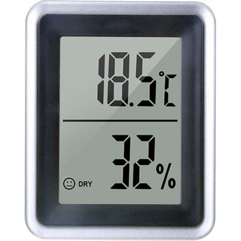 Hygromètre Électronique - Affichage LCD - Mesure Température Et Humidité - Fixation Aimantée/Table/Murale - 1 Pièce (1/5)