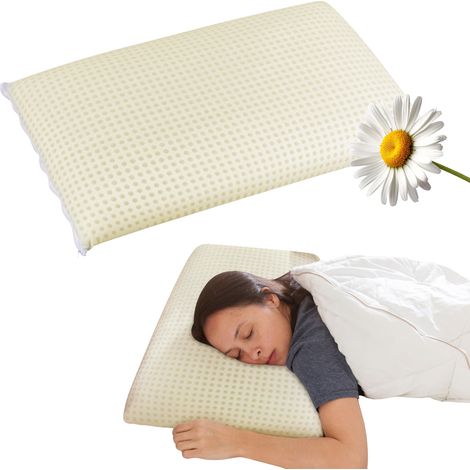 Guanciale In Memory Foam Microforato Profumato Aromaterapia Cuscino Letto Saponetta Prodotto Italiano Traspirante Sfoderabile Colorato Anallergico Camomilla (1/5)