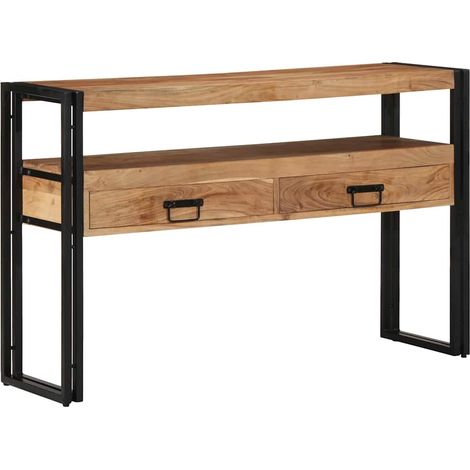 Konsolentisch Braun 120 x 33 x 75 cm Massivholz Akazie