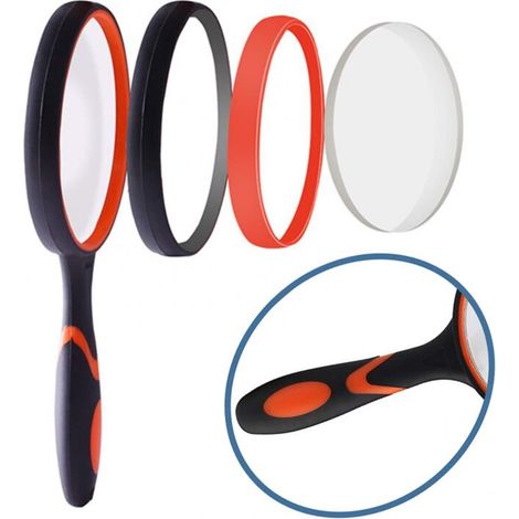 Loupe 10x pour enfants, loupe de 75mm, loupe avec poignée en caoutchouc souple antidérapante (1/5)