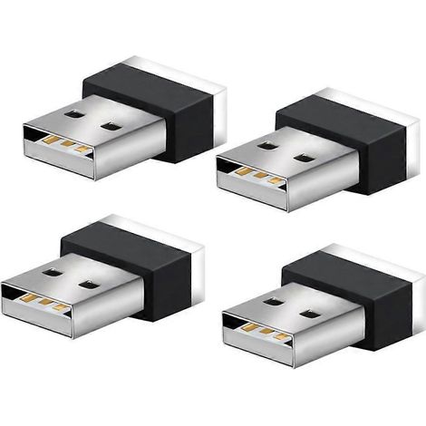 Lot de 4 lampes d'ambiance LED universelles USB pour voiture ou véhicule. (1/2)