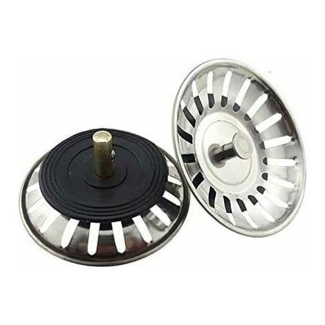 2 pezzi cestello universale filtro lavello cucina in acciaio inox 8 cm doppio strato tappo lavello scolapiatti lavello filtro per cucina e bagno, di DEBUNS (1/5)