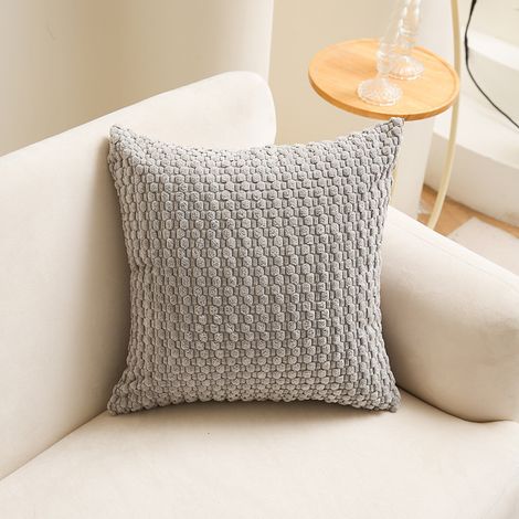 Popular Bubble Corduroy Throw Pillow Cover for Living Room and Sofas (Core Not Included) -- Dark Gray -- 4545cm
