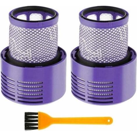 2 Paquet Lavables Réutilisables Filtre de Remplacement pour Dyson V10 SV12 Cyclone Animal Absolute Motorhead Total Clean Pro Extra Aspirateur Sans Fil avec Brosse de nettoyage (1/5)