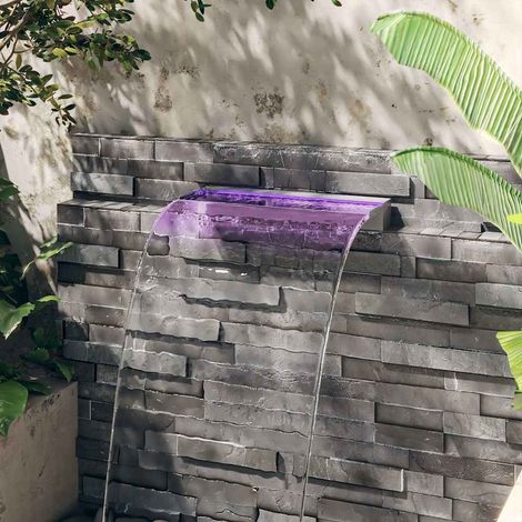 vidaXL Fuente cascada con LED RGB acero inoxidable 60 cm (1/5)