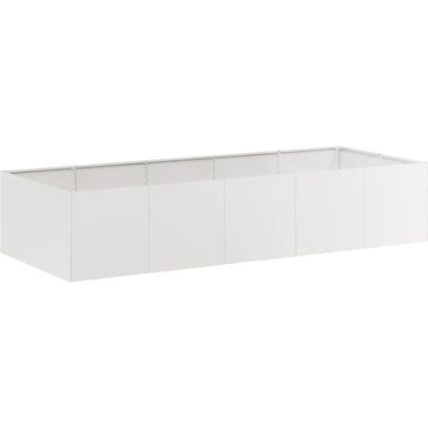Jardinière à plantes design moderne extérieure 200 x 80 x 40 cm profonde robuste en acier inoxydable (1/5)