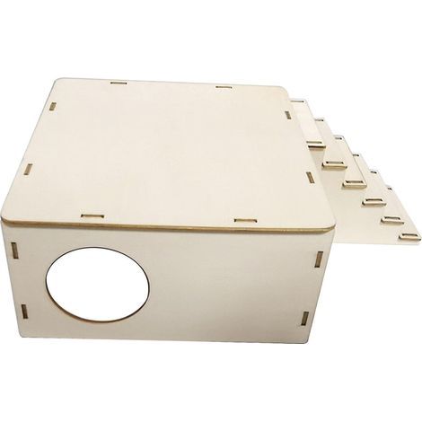 Maison en bois pour hamster nain, toit amovible, échelle pour planeur de sucre (1/4)