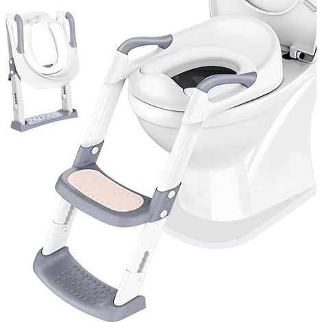 Reductor de asiento de inodoro Boby's para niños: Elevador de asiento de inodoro para niños, Asiento de inodoro con reductor infantil - Adaptador para entrenamiento para ir al baño  Blanco (1/5)