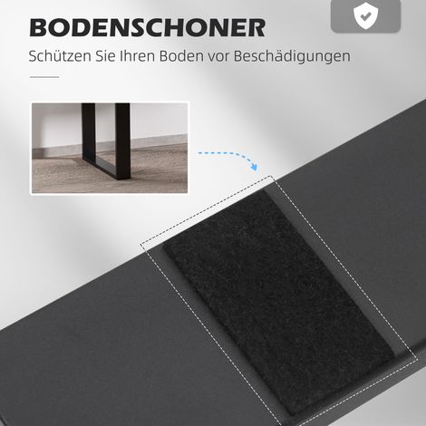 Pieds de table en acier noir, 2 pièces, 72 x 60 cm, trous pré-percés, design industriel (1/4)
