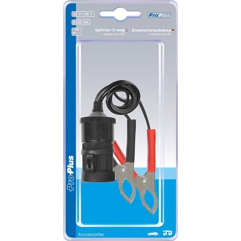 Presa accendisigari con morsetti per batteria 12V/24V-16A in blister (1/3)