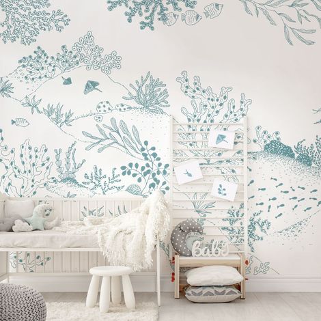 Papier peint panoramique Jardin sous-marin, Vert 150 x 250cm (1/5)