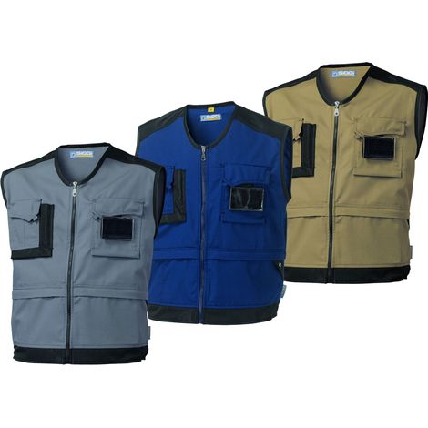 Chaleco de trabajo multibolsillos Siggi Hammer - L - Gris (1/3)
