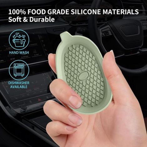 4 Tapis porte-gobelet, Silicone écologique, Antidérapant, Bordure surélevée, Universel SUV Berline (1/5)