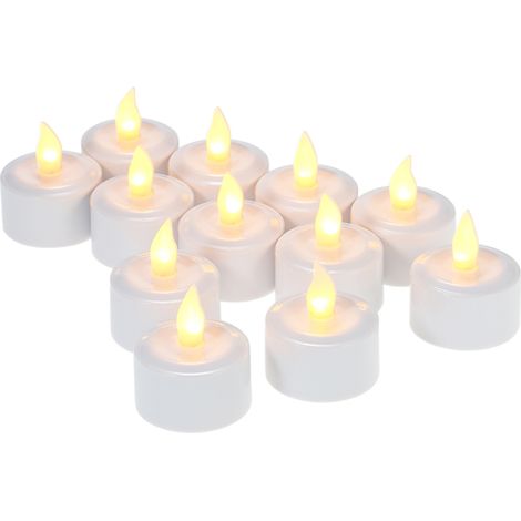 Bougies LED rechargeables sans flamme à effet vacillant, bougies chauffe-plat avec coupelles givrées et base de chargement, lumière jaune (1/5)