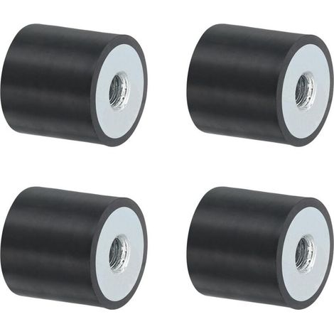 4Pcs 20 x 20mm M6 Supports en Caoutchouc à Filetage Femelle, Isolateur de Vibrations, Remplace les Coussins Anti-Vibrations, Bloc de Base Plat (1/5)
