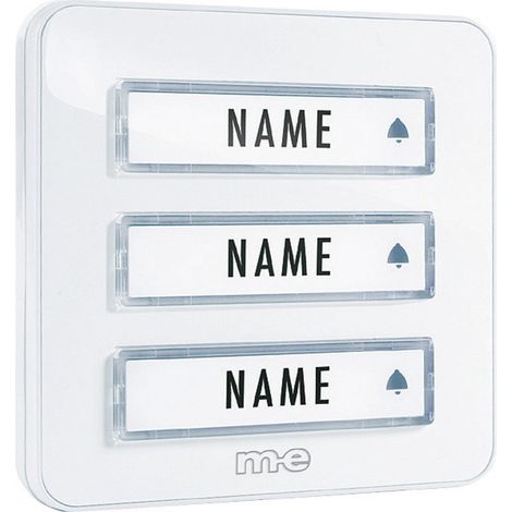 m-e Klingelplatte KTA-3 W, Namensschild, Weiß