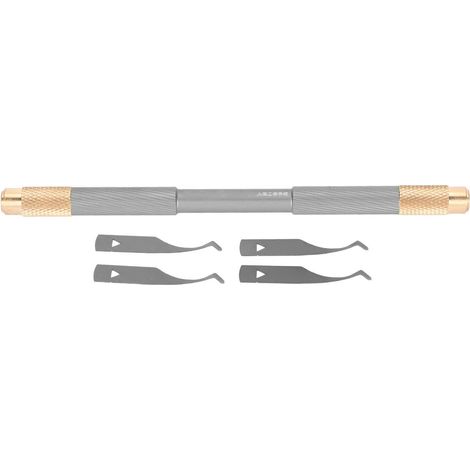 4-in-1-Bastelmesserset mit netzartigem Muster, multifunktionales Schneidemesser zum Entfernen von Klebstoff, grau (1/5)