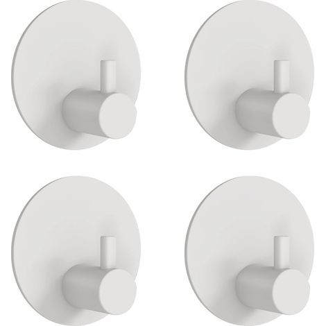 4-Piece Adhesive Wall Hooks, 304 Stainless Steel, No Drilling Required, Waterproof, for Bathroom and Kitchen (1/5)