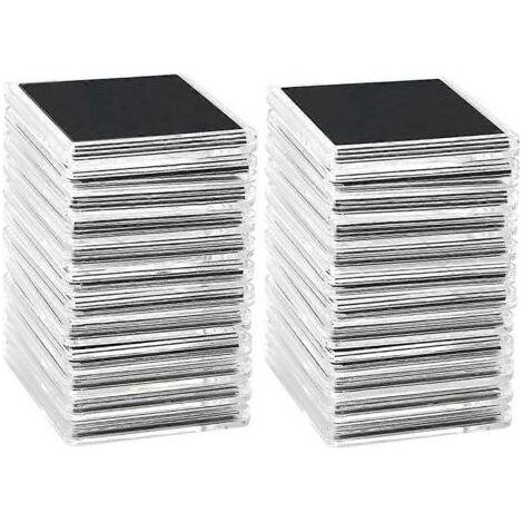 50 PCS Coin Capsules,with 5 Sizes Black Gaskets 20/25/30/35/40mm-Transparent&Black- (1/4)