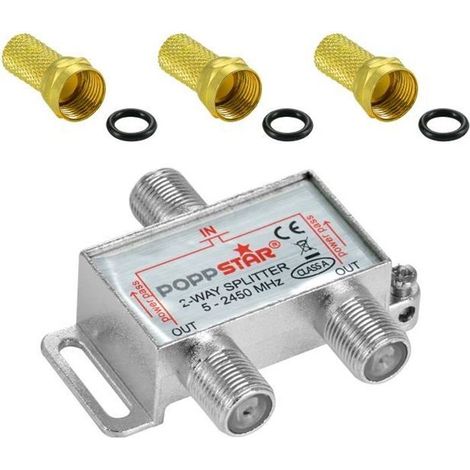 Répartiteur d'antenne - POPPSTAR - 2 sorties - 100dB - 5-2450 MHz - Compatible 4K (1/4)