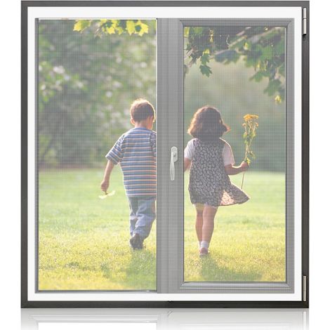 Moustiquaire de fenêtre 150x100cm en fibre de verre – Installation adhésive sans perçage – Résistante aux déchirures – Protection contre insectes (1/5)