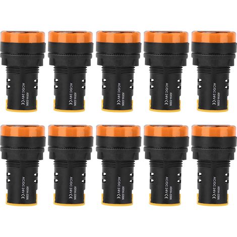 10 pièces voyants LED 24V AD16-22d S, lampe économique φ22mm, couleur jaune (1/5)