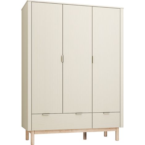 Armoire 3 portes 2 tiroirs Pinio Miloo Champagne (1/4)