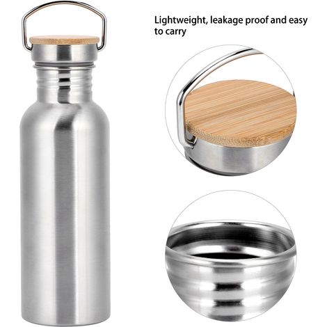 Bouteille d'eau en acier inoxydable 304 pour les voyages, les sports de plein air, le camping, la randonnée et le cyclisme - 750 ml (1/5)